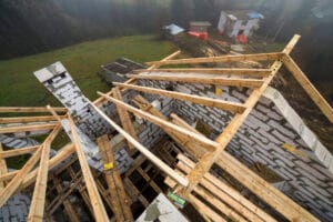 Top view of roof frame